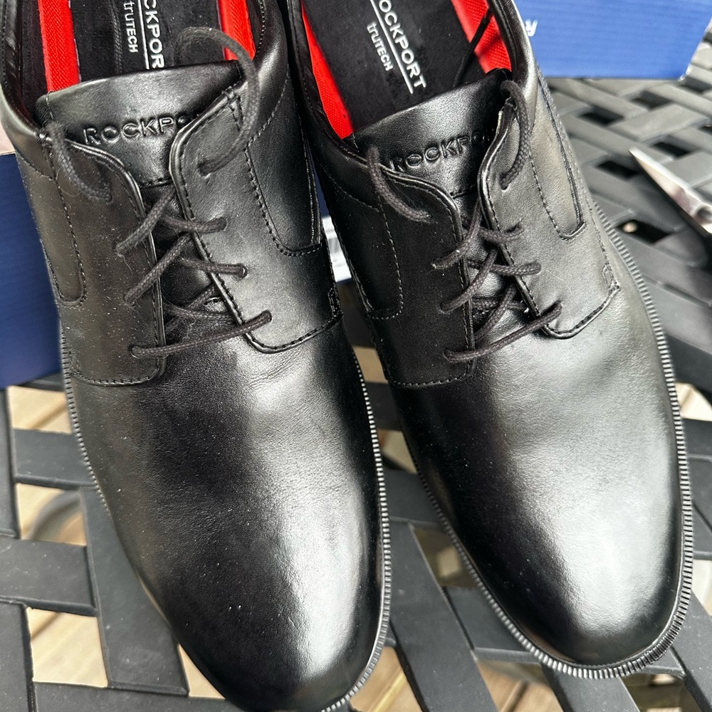 Rockport Tanner Black Leather Lace-Up Oxfords for Men 14 W